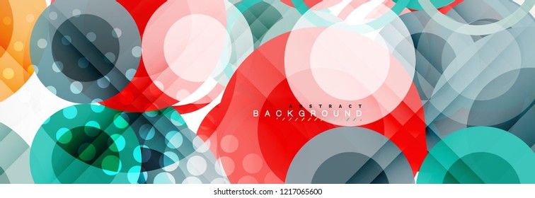 Abstract colorful geometric composition - multicolored circle background, vector illustration