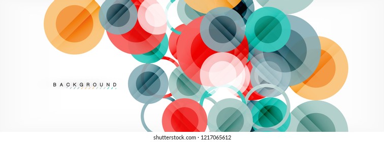 Abstract colorful geometric composition - multicolored circle background, vector illustration