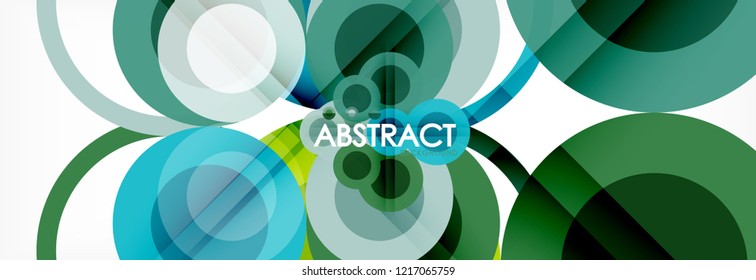 Abstract colorful geometric composition - multicolored circle background, vector illustration