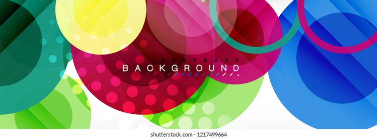 Abstract colorful geometric composition - multicolored circle background, vector illustration