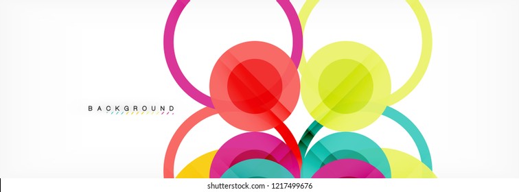 Abstract colorful geometric composition - multicolored circle background, vector illustration