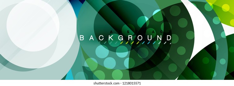 Composición geométrica coloreada abstracta - fondo de círculo multicolor, ilustración vectorial