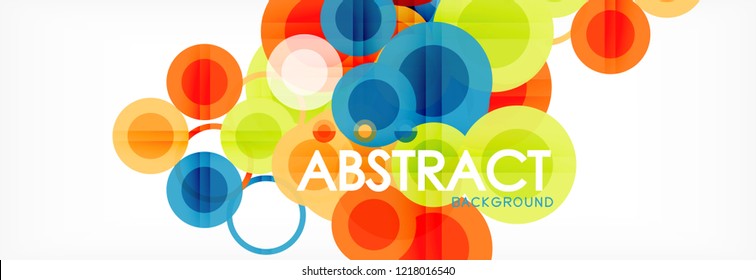 Abstract colorful geometric composition - multicolored circle background, vector illustration