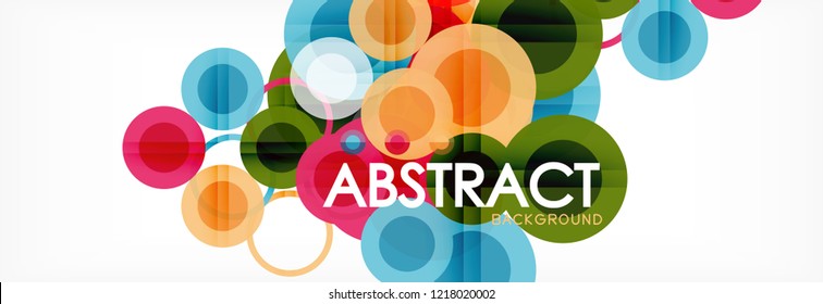 Abstract colorful geometric composition - multicolored circle background, vector illustration