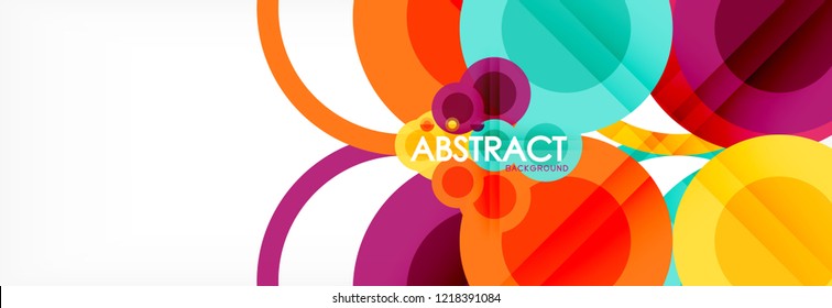 Abstract colorful geometric composition - multicolored circle background, vector illustration