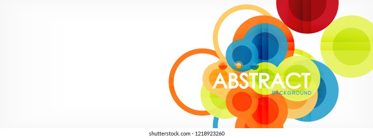 Composición geométrica coloreada abstracta - fondo de círculo multicolor, ilustración vectorial