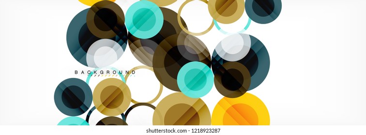 Abstract colorful geometric composition - multicolored circle background, vector illustration