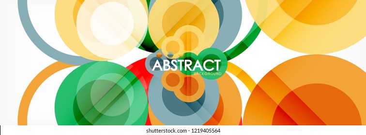Abstract colorful geometric composition - multicolored circle background, vector illustration