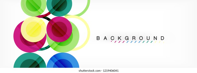 Abstract colorful geometric composition - multicolored circle background, vector illustration