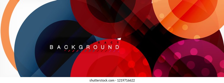 Composição geométrica colorida abstrata - fundo de círculo multicolorido, ilustração vetorial