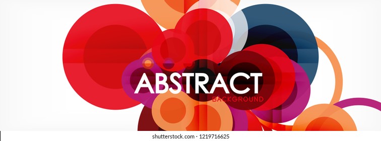 Abstract colorful geometric composition - multicolored circle background, vector illustration