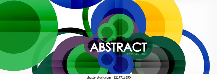 Abstract colorful geometric composition - multicolored circle background, vector illustration