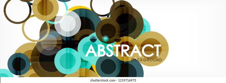 Abstract colorful geometric composition - multicolored circle background, vector illustration