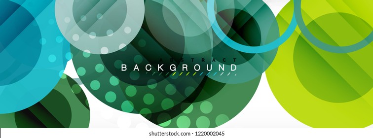 Abstract colorful geometric composition - multicolored circle background, vector illustration