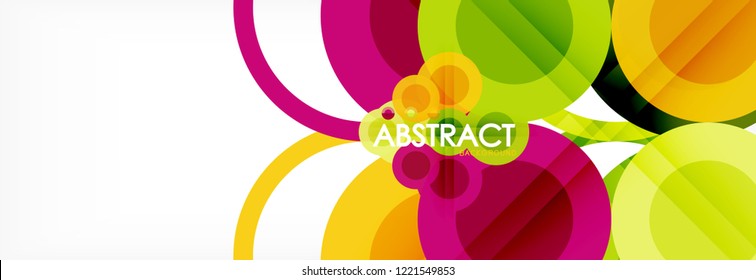 Abstract colorful geometric composition - multicolored circle background, vector illustration