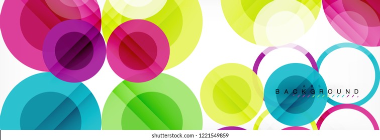 Abstract colorful geometric composition - multicolored circle background, vector illustration