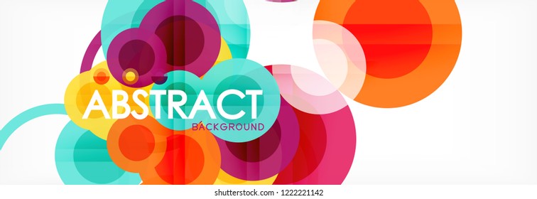 Composición geométrica coloreada abstracta - fondo de círculo multicolor, ilustración vectorial