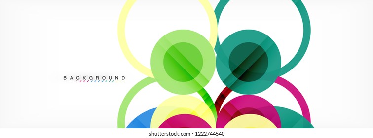 Abstract colorful geometric composition - multicolored circle background, vector illustration