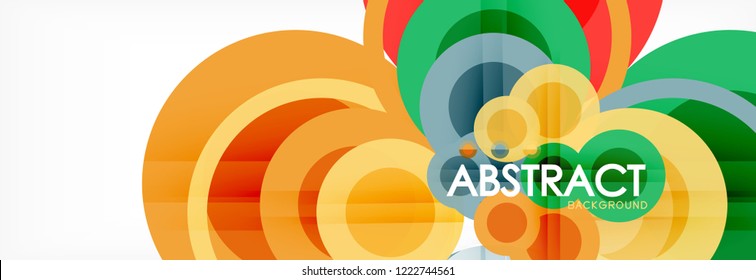 Composición geométrica coloreada abstracta - fondo de círculo multicolor, ilustración vectorial