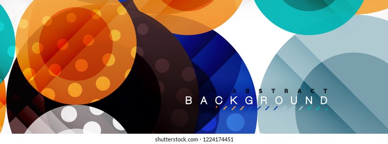 Abstract colorful geometric composition - multicolored circle background, vector illustration