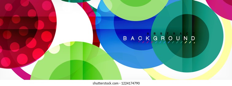 Abstract colorful geometric composition - multicolored circle background, vector illustration