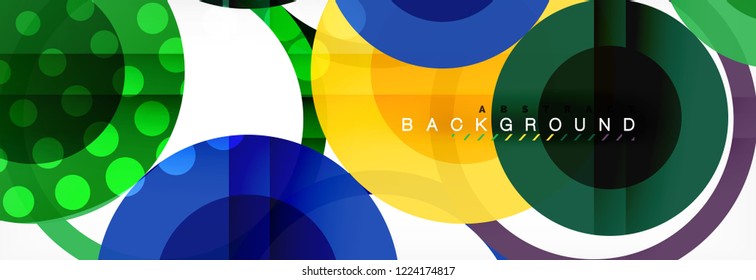 Abstract colorful geometric composition - multicolored circle background, vector illustration