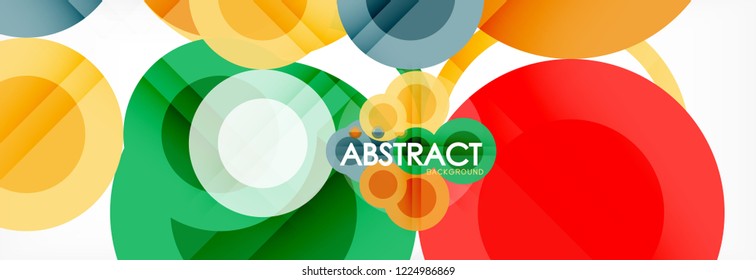 Abstract colorful geometric composition - multicolored circle background, vector illustration