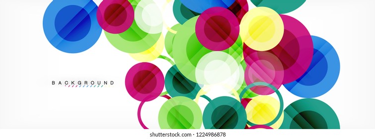 Abstract colorful geometric composition - multicolored circle background, vector illustration