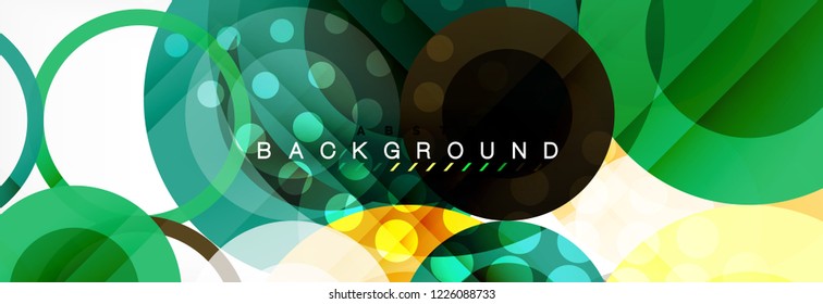 Abstract colorful geometric composition - multicolored circle background, vector illustration