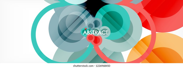 Abstract colorful geometric composition - multicolored circle background, vector illustration