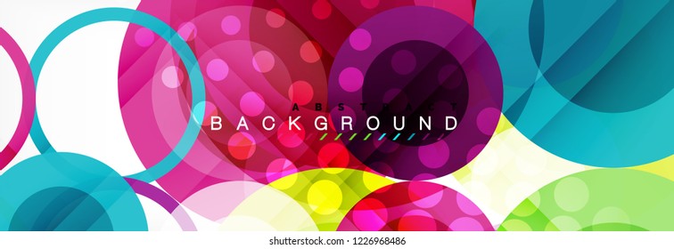Abstract colorful geometric composition - multicolored circle background, vector illustration