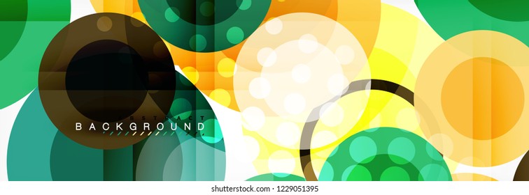 Abstract colorful geometric composition - multicolored circle background, vector illustration
