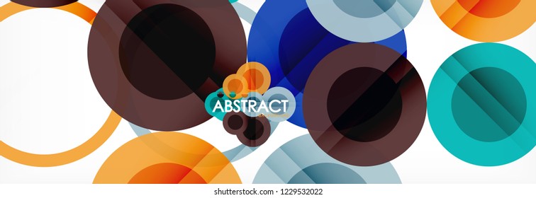 Composición geométrica coloreada abstracta - fondo de círculo multicolor, ilustración vectorial