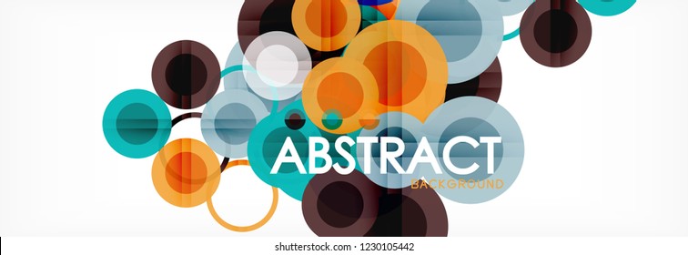 Abstract colorful geometric composition - multicolored circle background, vector illustration