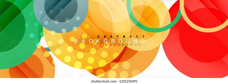 Abstract colorful geometric composition - multicolored circle background, vector illustration