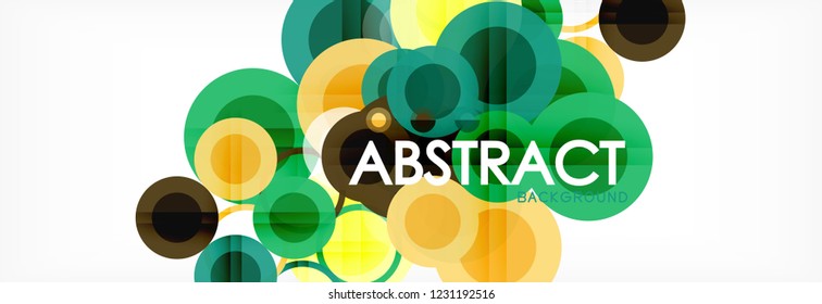Abstract colorful geometric composition - multicolored circle background, vector illustration