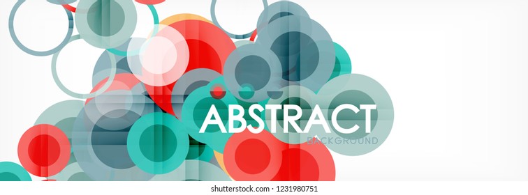 Abstract colorful geometric composition - multicolored circle background, vector illustration