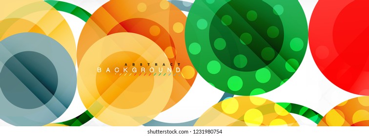 Abstract colorful geometric composition - multicolored circle background, vector illustration