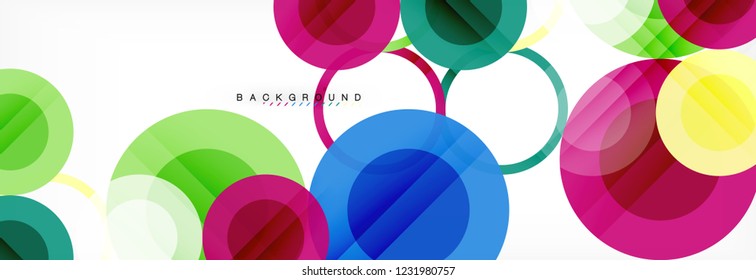 Abstract colorful geometric composition - multicolored circle background, vector illustration