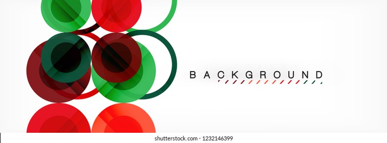 Composición geométrica coloreada abstracta - fondo de círculo multicolor, ilustración vectorial