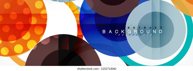 Abstract colorful geometric composition - multicolored circle background, vector illustration