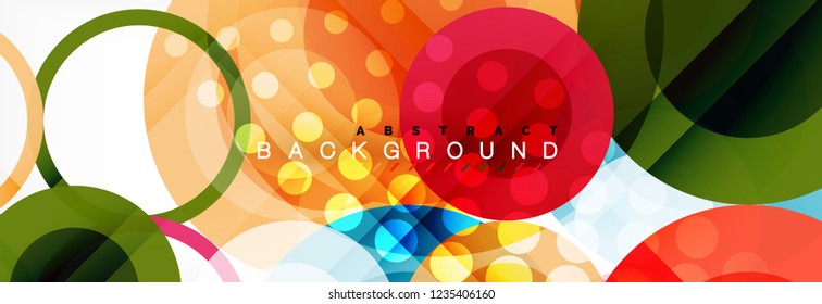 Abstract colorful geometric composition - multicolored circle background, vector illustration