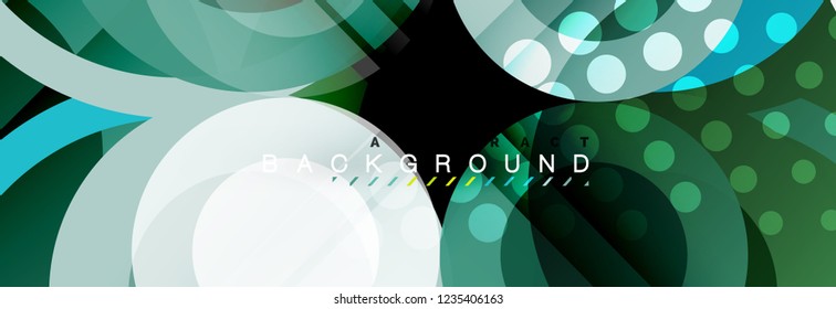 Abstract colorful geometric composition - multicolored circle background, vector illustration