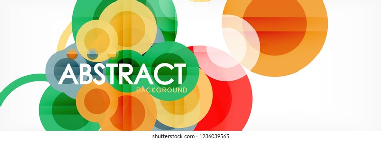 Composición geométrica coloreada abstracta - fondo de círculo multicolor, ilustración vectorial