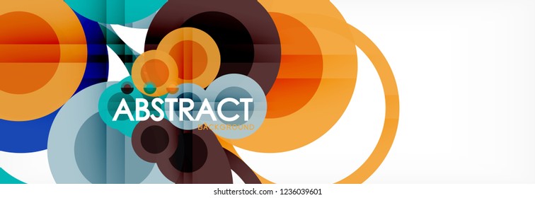 Abstract colorful geometric composition - multicolored circle background, vector illustration