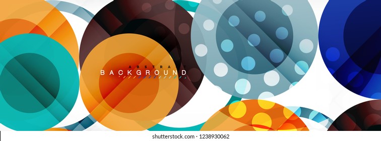 Abstract colorful geometric composition - multicolored circle background, vector illustration