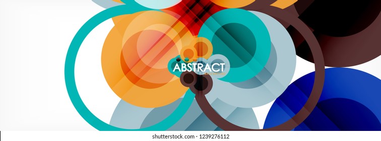 Abstract colorful geometric composition - multicolored circle background, vector illustration