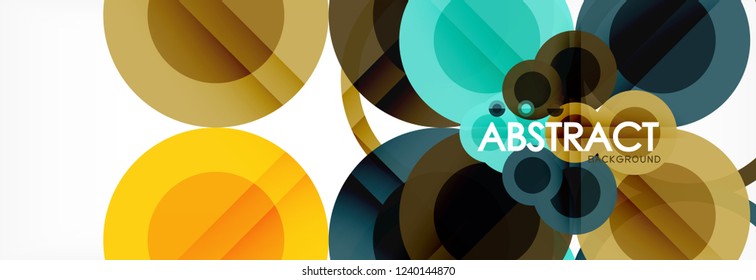 Abstract colorful geometric composition - multicolored circle background, vector illustration