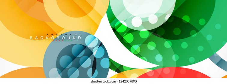 Abstract colorful geometric composition - multicolored circle background, vector illustration