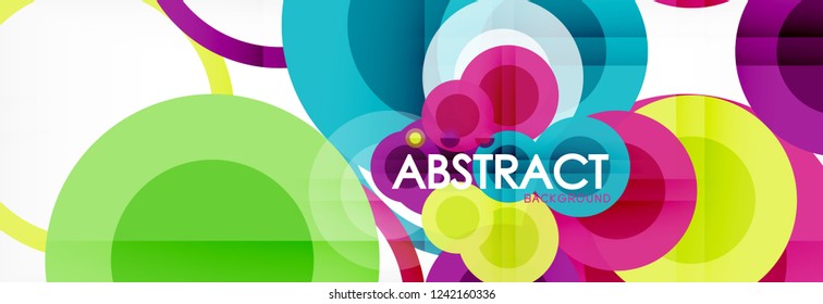 Abstract colorful geometric composition - multicolored circle background, vector illustration